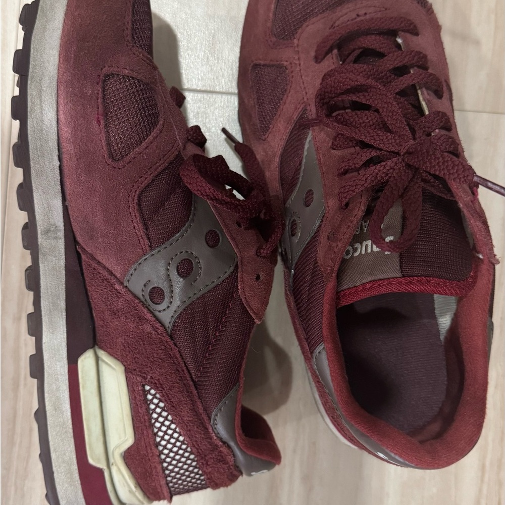 Saucony Shadow (Maroon and Gray) Sneaker